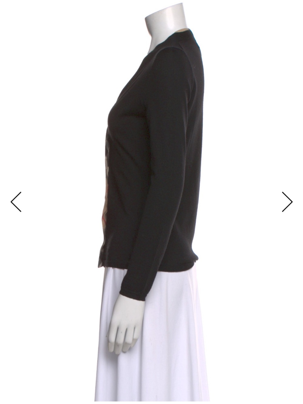 Burberry Black Button-Front Cardigan with Signature Trim - Picture 2 of 9